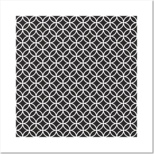 Pattern black white circles Posters and Art